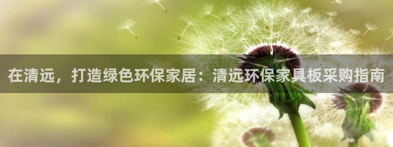 杏耀官网注册：在清远，打造绿色环保家居：清远环保家具板采购指