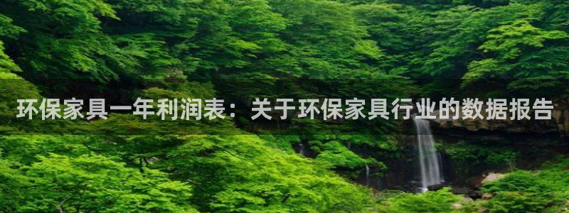 杏耀平台注册流程：环保家具一年利润表：关于环保家具行业的数据