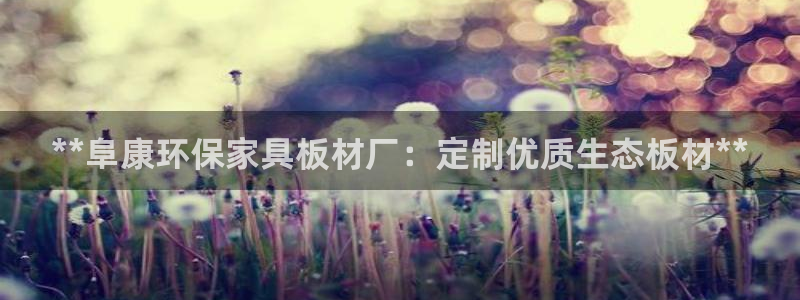 杏耀平台待遇：**阜康环保家具板材厂：定制优质生态板材**